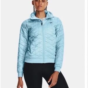 Underarmour Women's Cold Gear Reactor Jacket M Powder Blue Full Zip NEW!